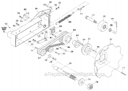 Blade_Frame_And_Drive_Assembly Diagram and Parts List for  Little Wonder Edger